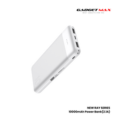 GADGET MAX New Ray Series 10000mAh Power Bank(2.1A) - White