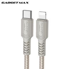 GADGET MAX - GX29 C-L Woven Series Type-C To Lightning Fast Charging Data Cable (27W) - Grey