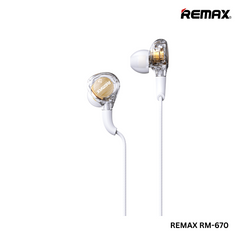 REMAX RM-670 3.5mm Wired Earphone For Music & Call(1.2M)