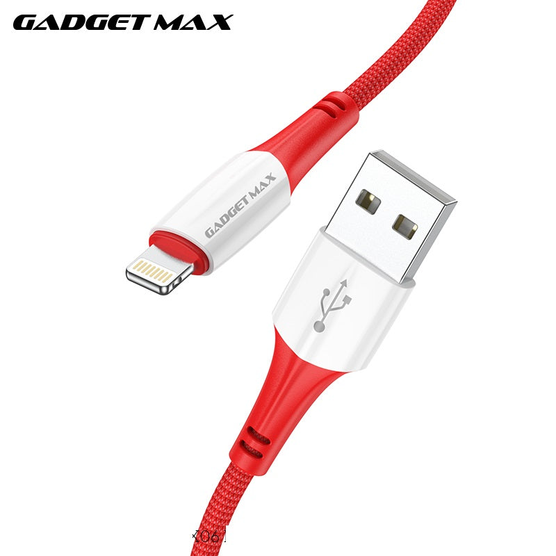 GADGET MAX GX06 IPH 2.4A FAST CHARGING EXQUISITE & PRACTICAL DATA CABLE FOR IPH (2.4A)(1M) - RED