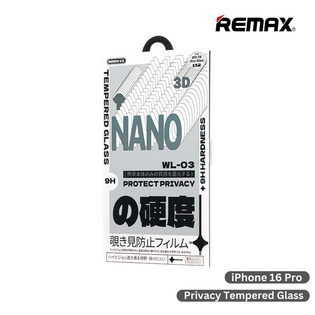 iPhone 16 Pro>> REMAX Privacy Tempered Glass Future Ultra-Soft Series - Light Grey