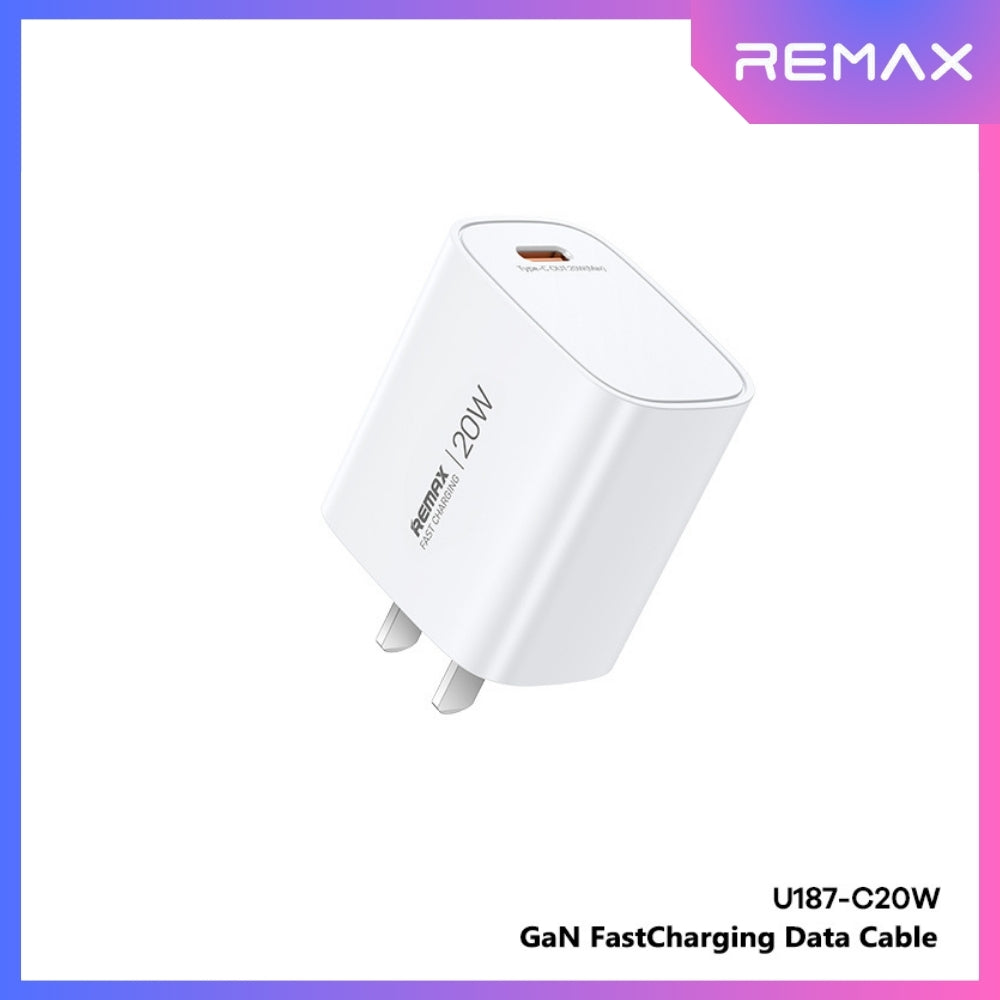 REMAX - U187 PD Gan Fast Charger (20W) - White