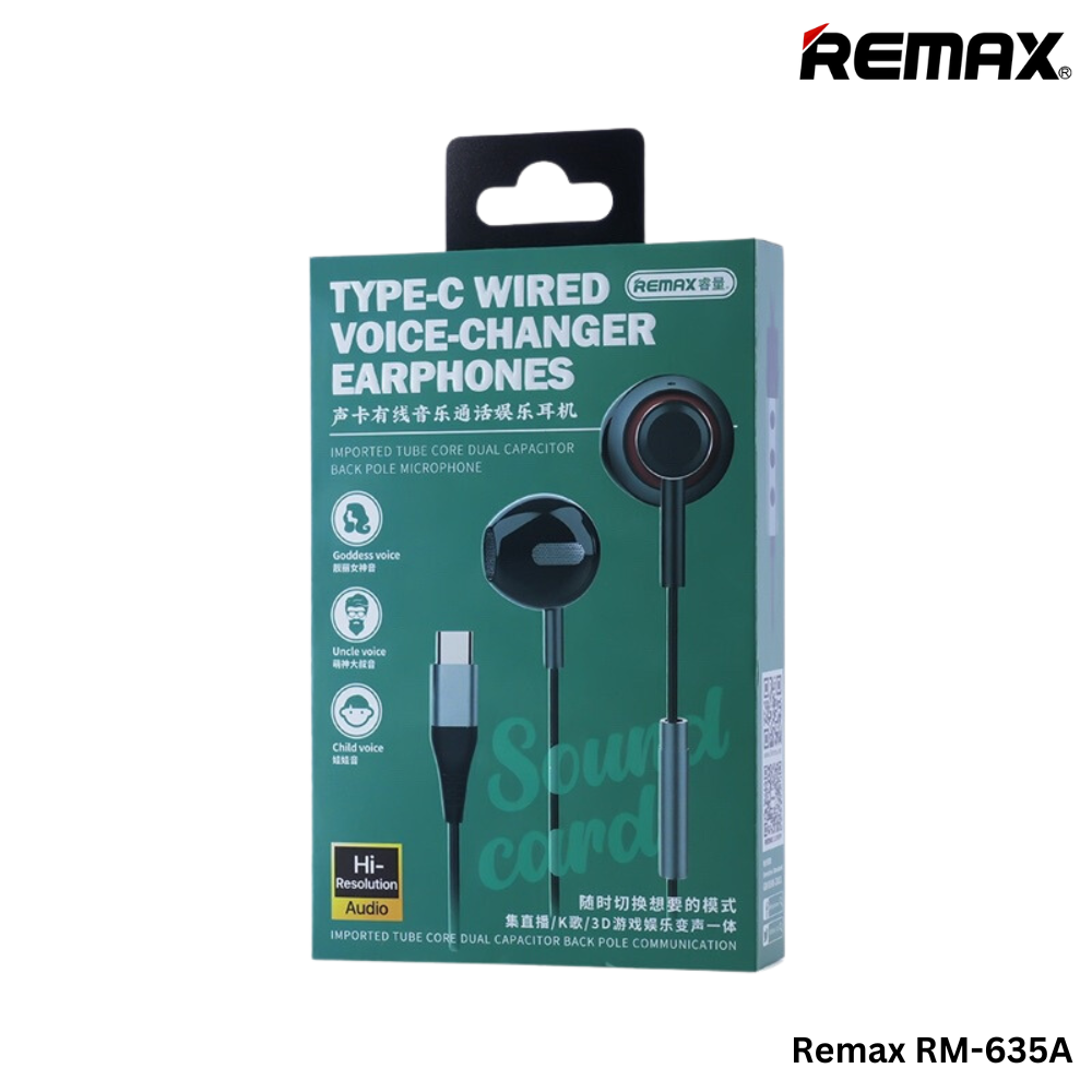 REMAX RM-635A Type-C Wired Voice Changer Earphone For Music & Call