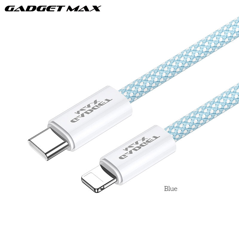 GADGET MAX GX15 FAST CHARGING TYPE-C TO LIGHTING CHARGING DATA CABLE PD(20W) (1.2M) - BLUE