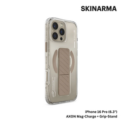 Skinarma iPhone 16 Pro 6.3" AXON Mag-Charge and Grip-Stand Case - Champagne