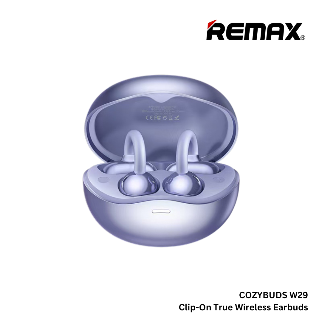 Remax Cozybuds W29 Bluetooth V5.4 Clip-On True Wireless Earbuds - Blue