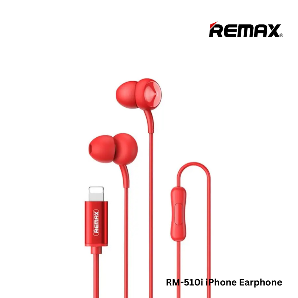 REMAX RM-510i iPhone Earphone For Music & Call (1200MM) - Red