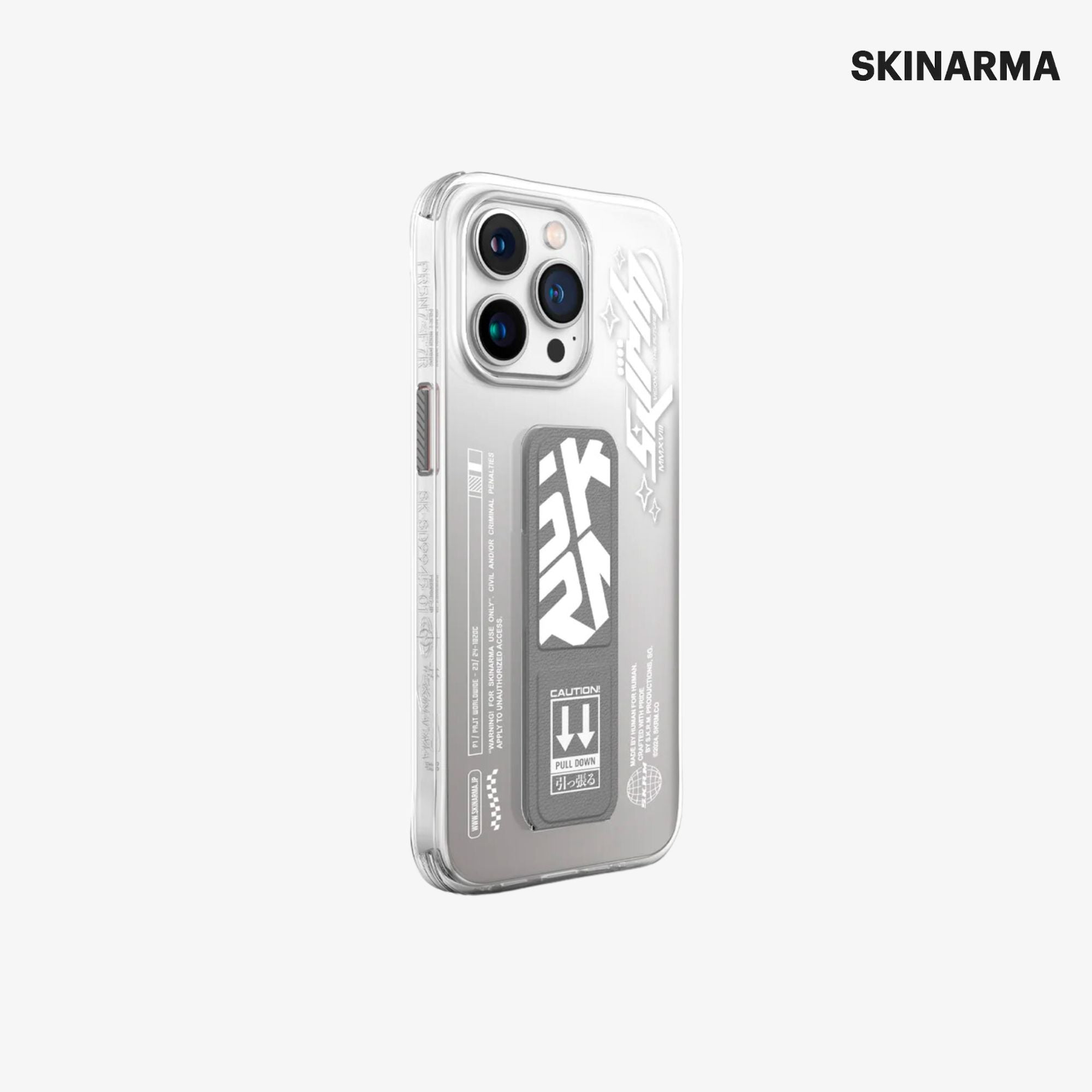 Skinarma iPhone 15 Pro COSMO Clear Case (Gray)