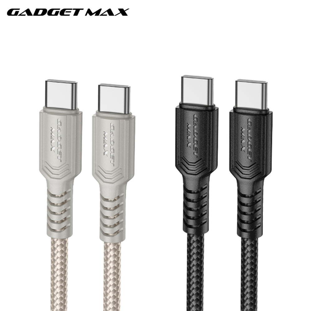 GADGET MAX - GX29 C-C Woven Series Type-C To Type-C Fast Charging Data Cable (60W) - Grey