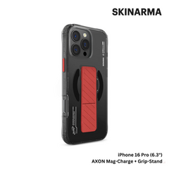 Skinarma iPhone 16 Pro 6.3" AXON Mag-Charge and Grip-Stand Case - Black