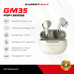 GADGET MAX - GM35 Pop 1 Wireless Bluetooth Earbuds - Beige