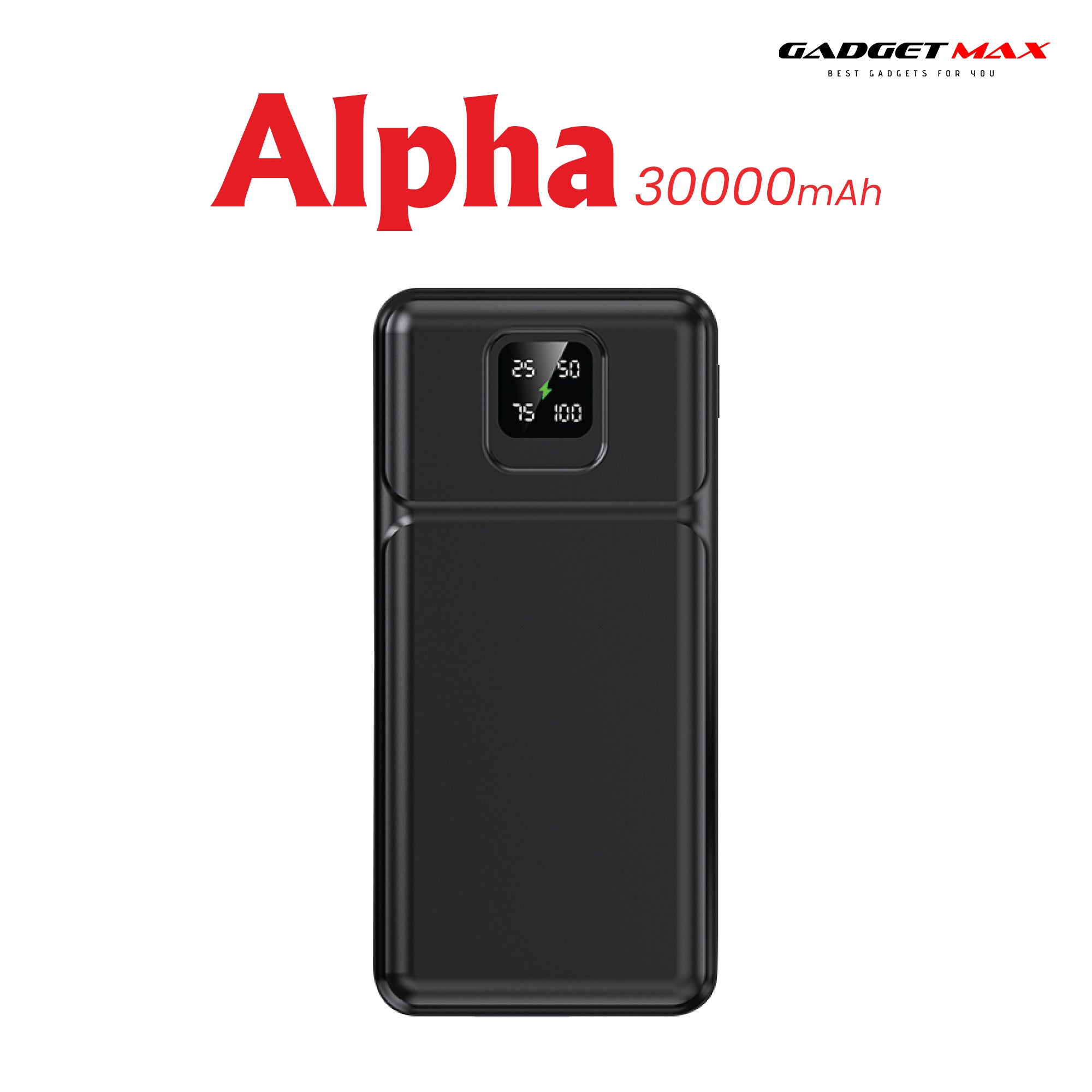 Gadget Max GB103 Alpha Series 30000mAh Power Bank - Black