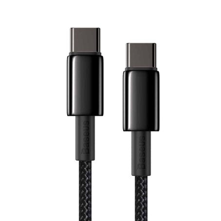 BASEUS TUNGSTEN GOLD FAST CHARGING DATA CABLE TYPE-C TO TYPE-C (100W) (2M)