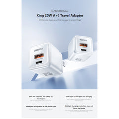 REMAX - CA-18 King 20W A+C Travel Adapter - White