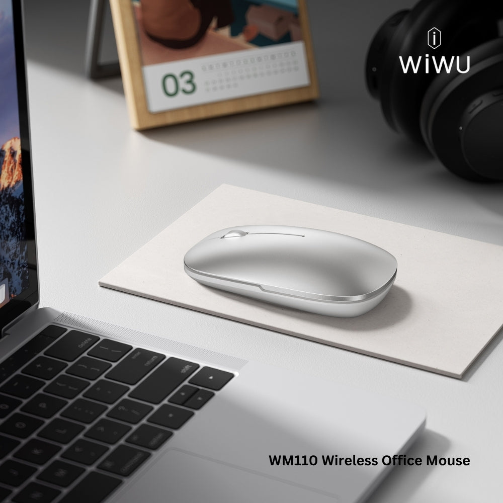 WIWU - WM110 Wireless Office Mouse (2.4G + Dual Bluetooth) - Silver