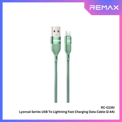 REMAX - RC-C135i Lyoncal Series USB to Lightning Fast Charing Data Cable ( 2.4A ) - Green