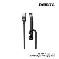 1.8A ( Type-C )-REMAX RC-013A Youreal Series 1.8A USB to Type-C Charging Cable - Black