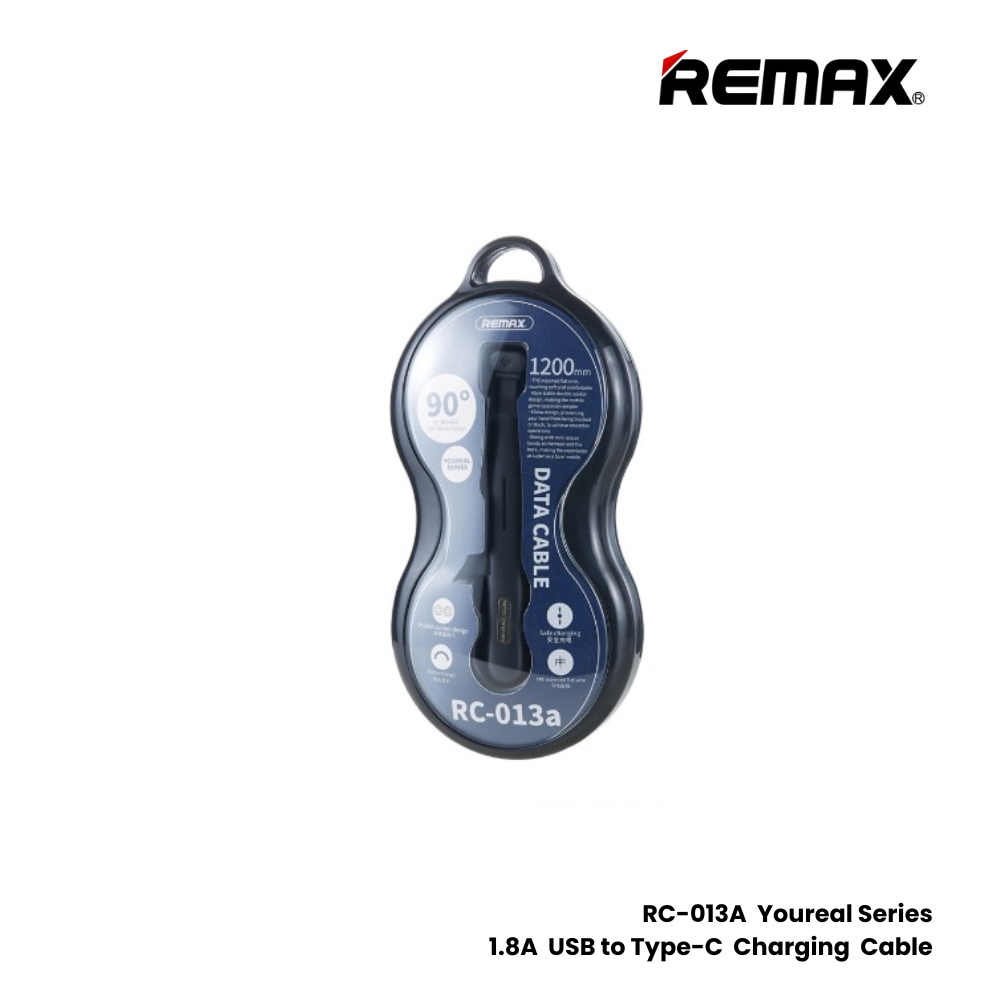 1.8A ( Type-C )-REMAX RC-013A Youreal Series 1.8A USB to Type-C Charging Cable - Black