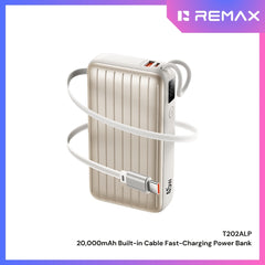 REMAX - T202ALP 20000mAh Built-In-Cable Fast Charging Power Bank ( PD45W+QC22.5W )- Silver