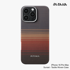 PITAKA - iPhone 16 Pro Max Case ( Sunset Moonrise Tactile Woven ) - Sunset