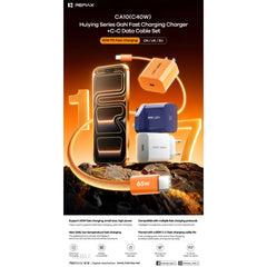 REMAX - CA10 C-C C40W Wisers Gallium Nitride & PD 65W Cable Charger Set - Orange