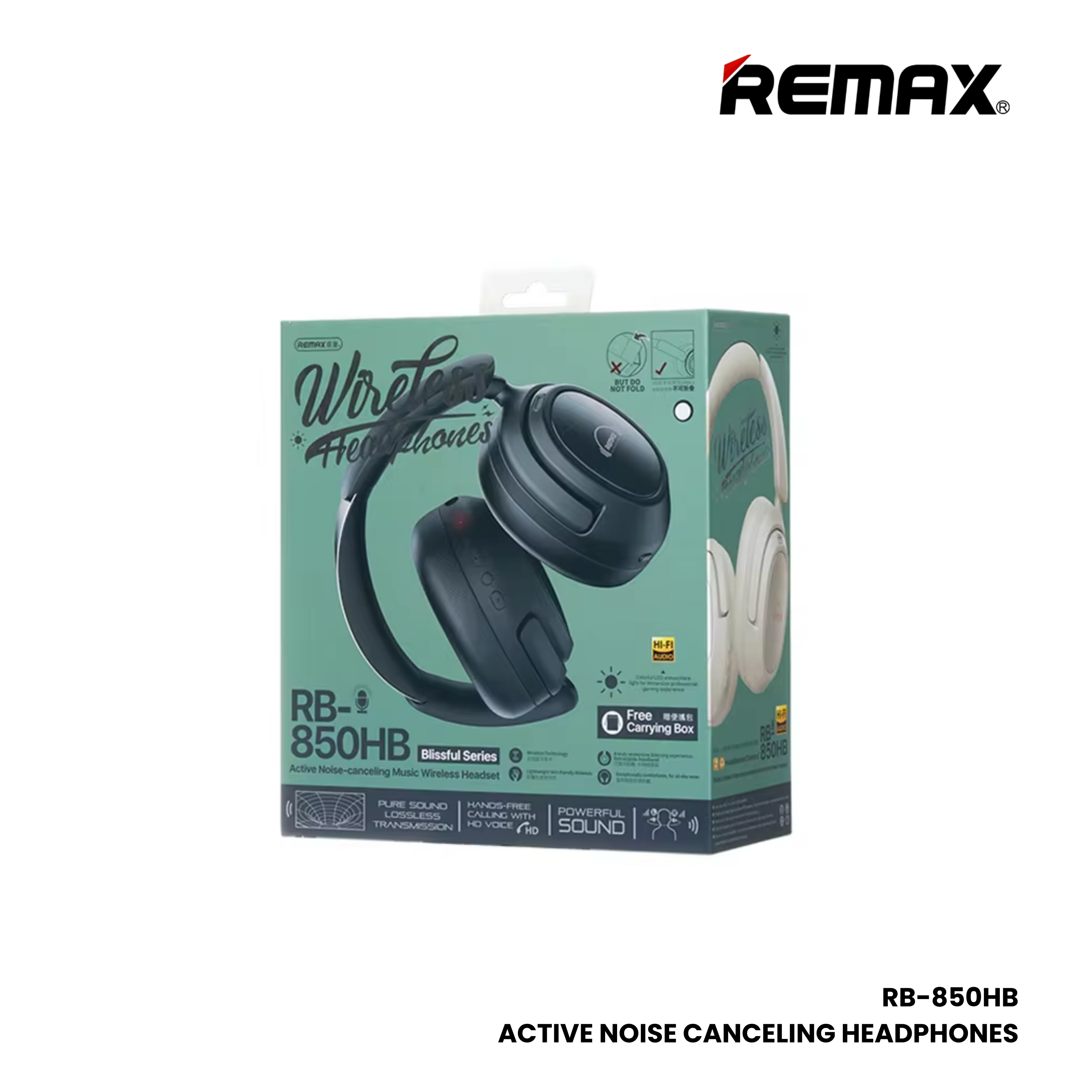 REMAX RB-850HB Blissful Series ANC Bluetooth Wireless Headphone - Black