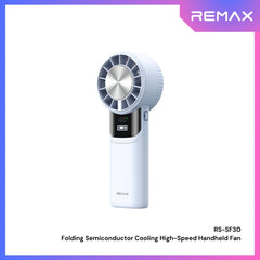 REMAX - RS-SF30 Folding Semiconductor Cooling High-Speed Handheld Fan - Blue