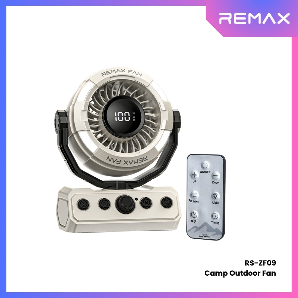 REMAX - RS-ZF09 Outdoor Camping Fan - Khaki
