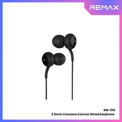 REMAX - RM-510 Concave Convex 3.5mm Wired Earphone - Black