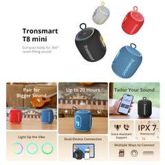 TRONSMART - T8 Mini Portable Wireless Bluetooth Speaker (16W) - Grey