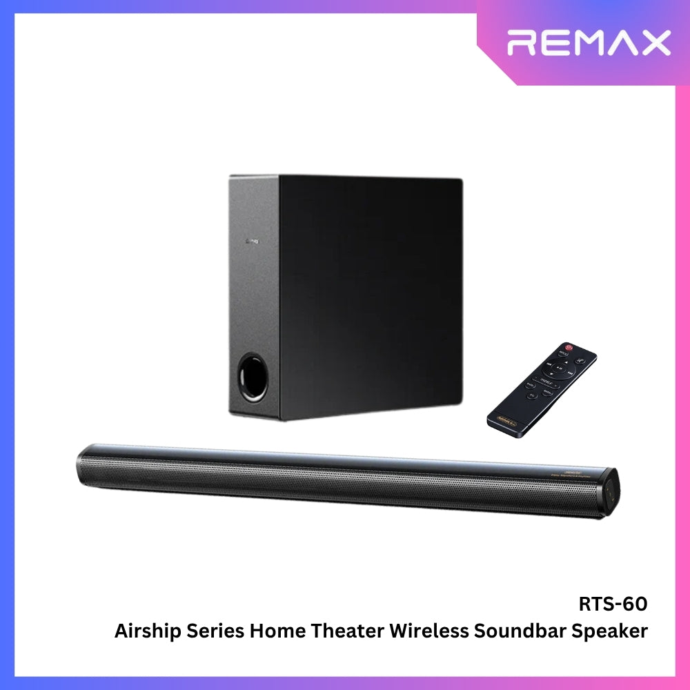 Remax - RTS-60 Air Ship Series Home Theatre Wireless Soundbar (100W) - Black