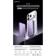 REMAX - FP-36 5000mAh Aurora Magnetic Fast Charging Power Bank ( PD20W ) - Grey