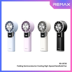 REMAX - RS-SF30 Folding Semiconductor Cooling High-Speed Handheld Fan - Blue