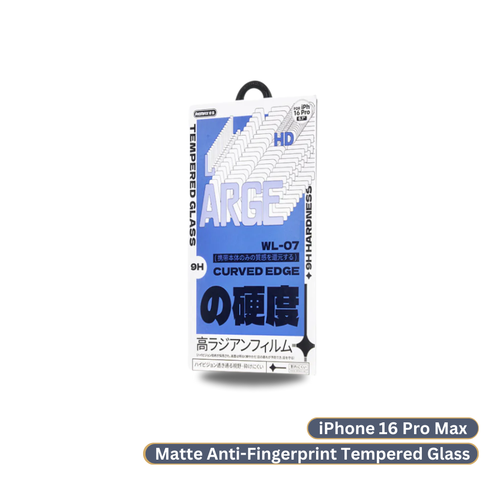 iPhone 16 Pro Max >> REMAX Matte HD Tempered Glass Future large Curved Edge Series - Clear