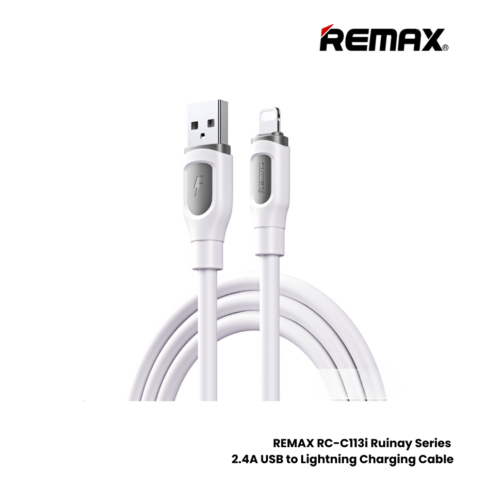 REMAX RC-C113i Ruinay Series 2.4A USB to Lightning Fast Charging Data Cable - White