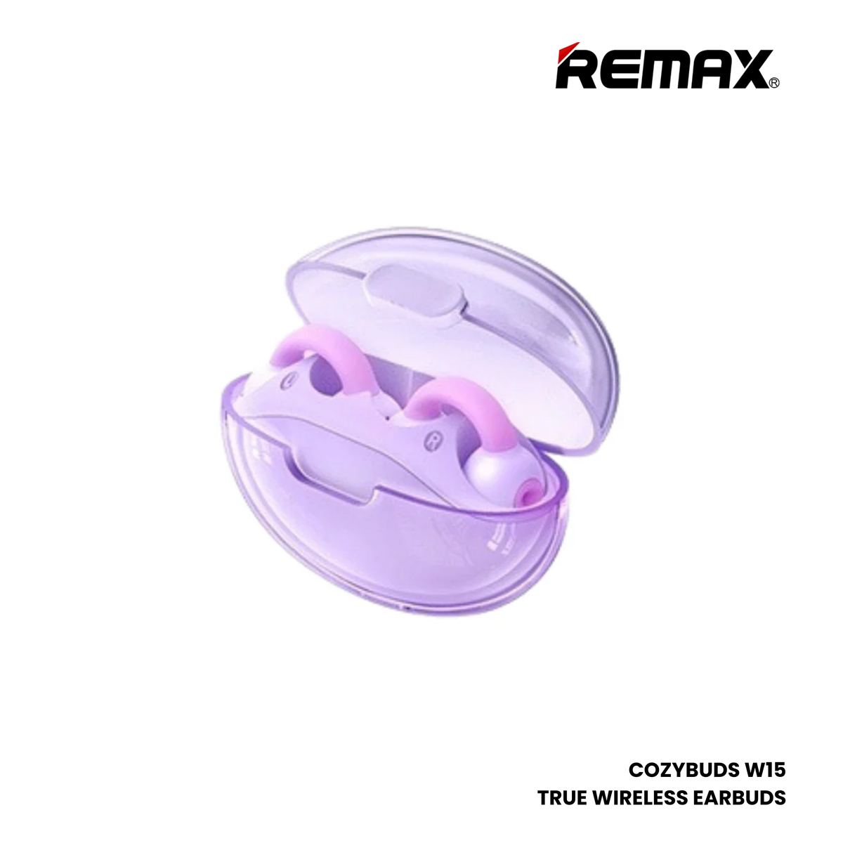 REMAX COZYBUDS W15 Crystal Series Bluetooth Wireless Earbuds - Purple