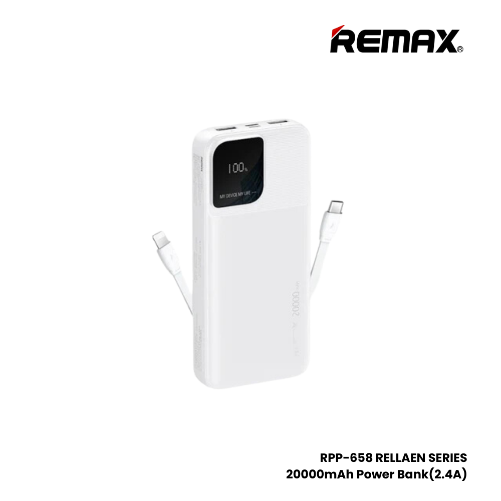 REMAX RPP-658 Rellaen Series 20000mAh Fast Charging Power Bank(2.4A) - White