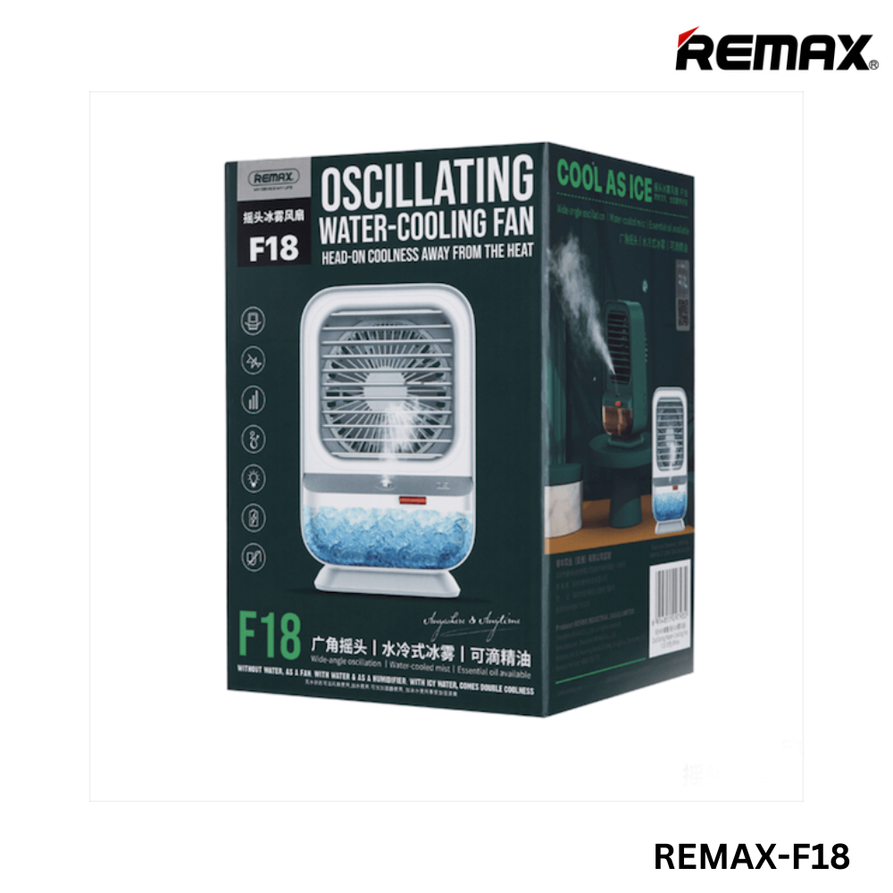 REMAX F18 Oscillating Water Cooling Fan - Green