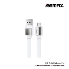 REMAX RC-154M Platinum Pro Series 2.4A USB to Micro Charging Data Cable - White