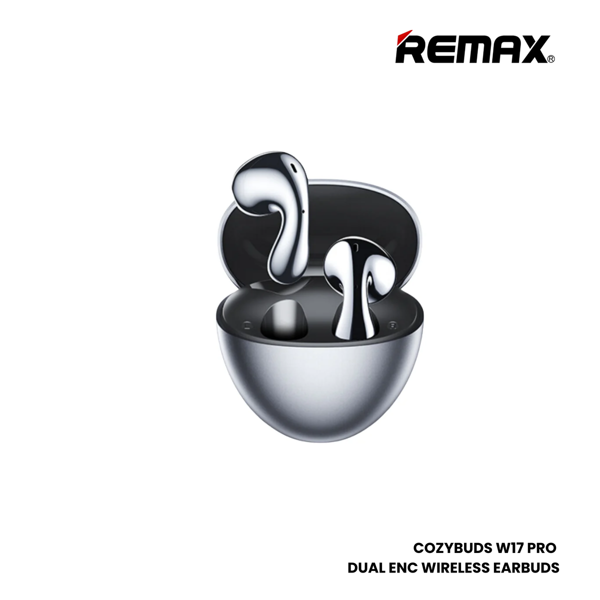 REMAX COZYBUDS W17 PRO Yunhia Series ENC Bluetooth Wireless Earbuds - Silver