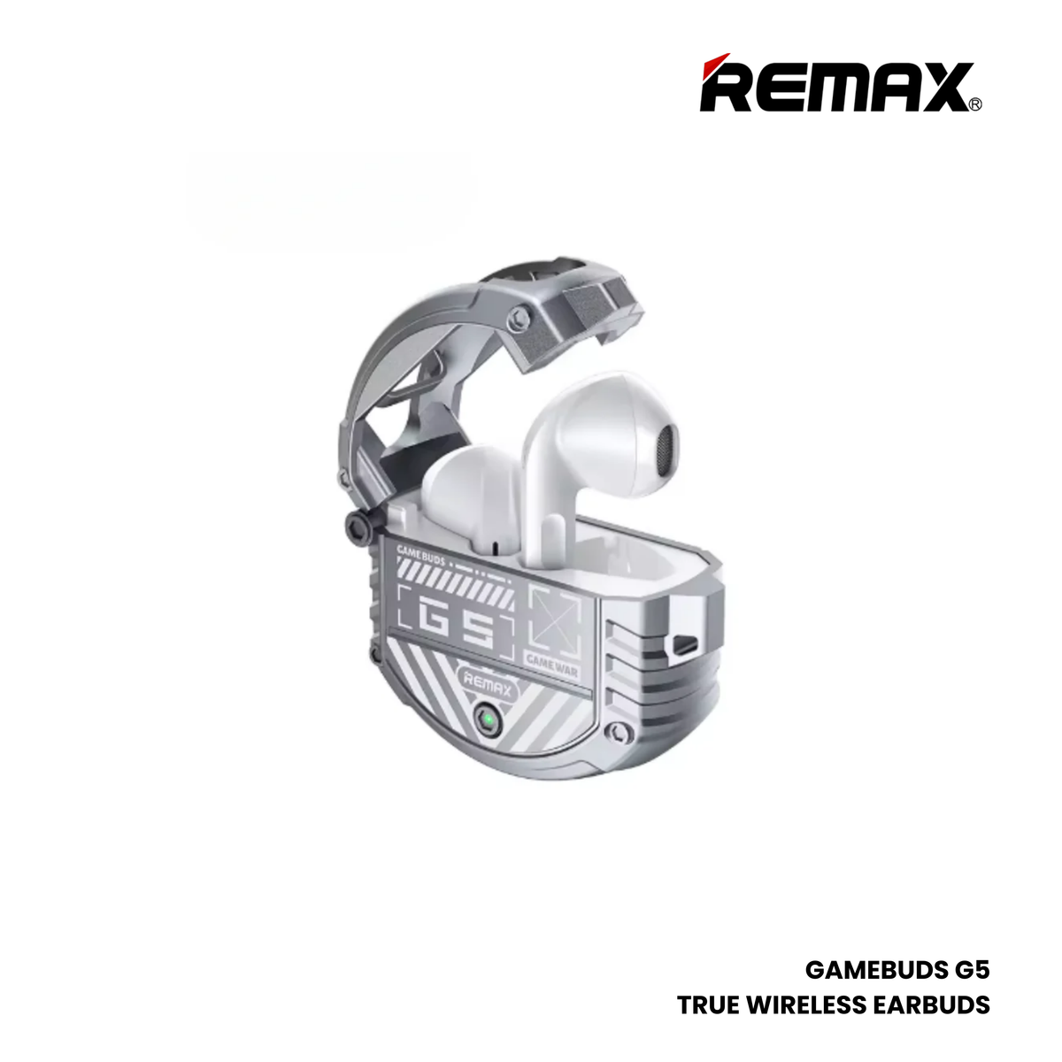 REMAX GAMEBUDS G5 Thunder Series Gaming Bluetooth Wireless Earbuds - Silver