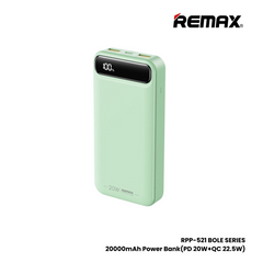 REMAX RPP-521 Bole Series 20000mAh PD+QC Fast Charging Power Bank(PD 20W+QC 22.5W) - Green