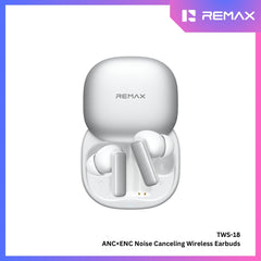 REMAX - TWS-18 ANC+ENC Noise Canceling Bluetooth Wireless Earbuds - White