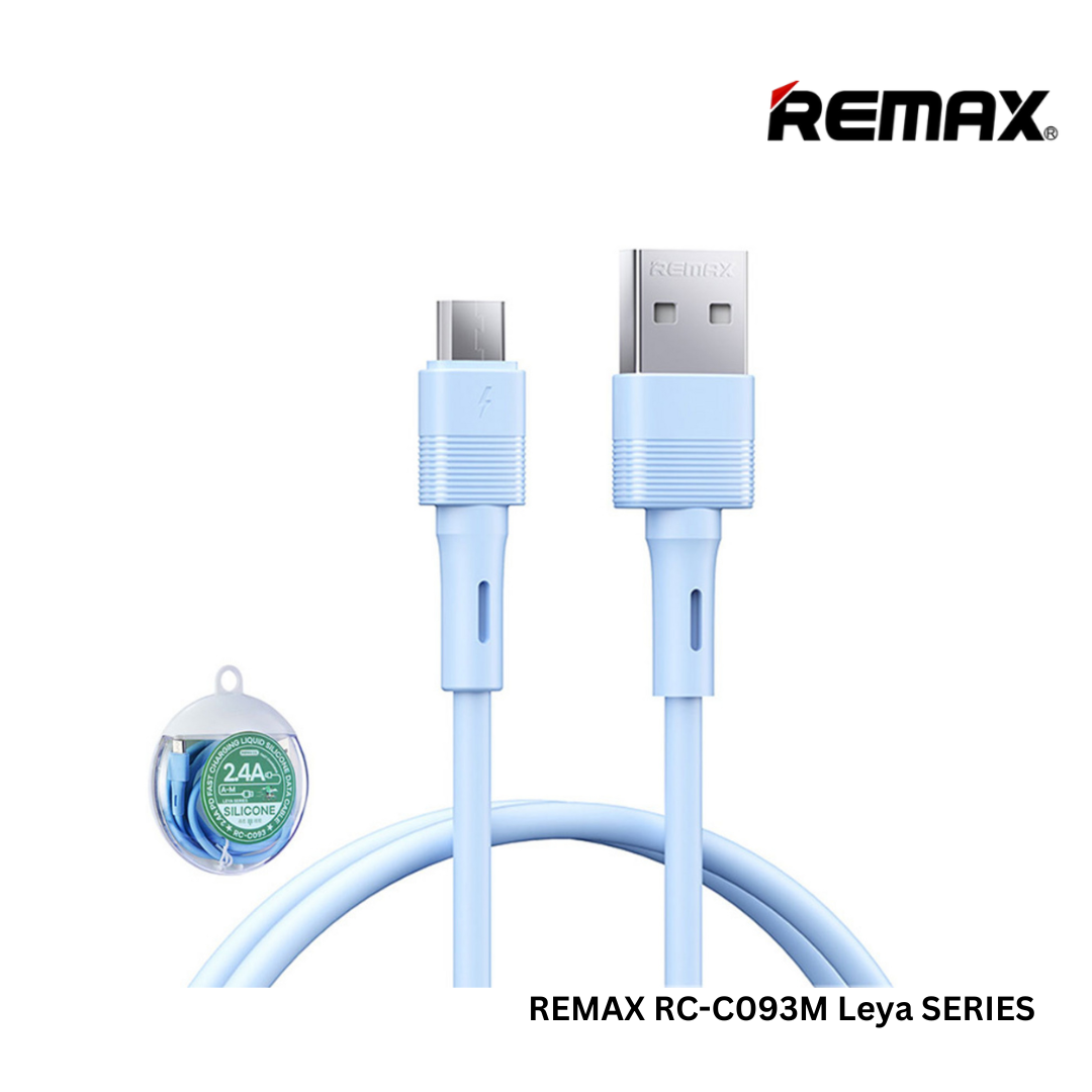 REMAX RC-C093M LEYA Series 2.4A Fast Charging Liquid Silicone Data Cable For Micro(1.2M)Blue