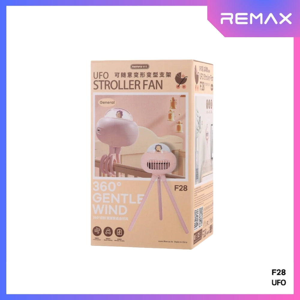 REMAX - F28  General UFO Stroller Fan - Pink