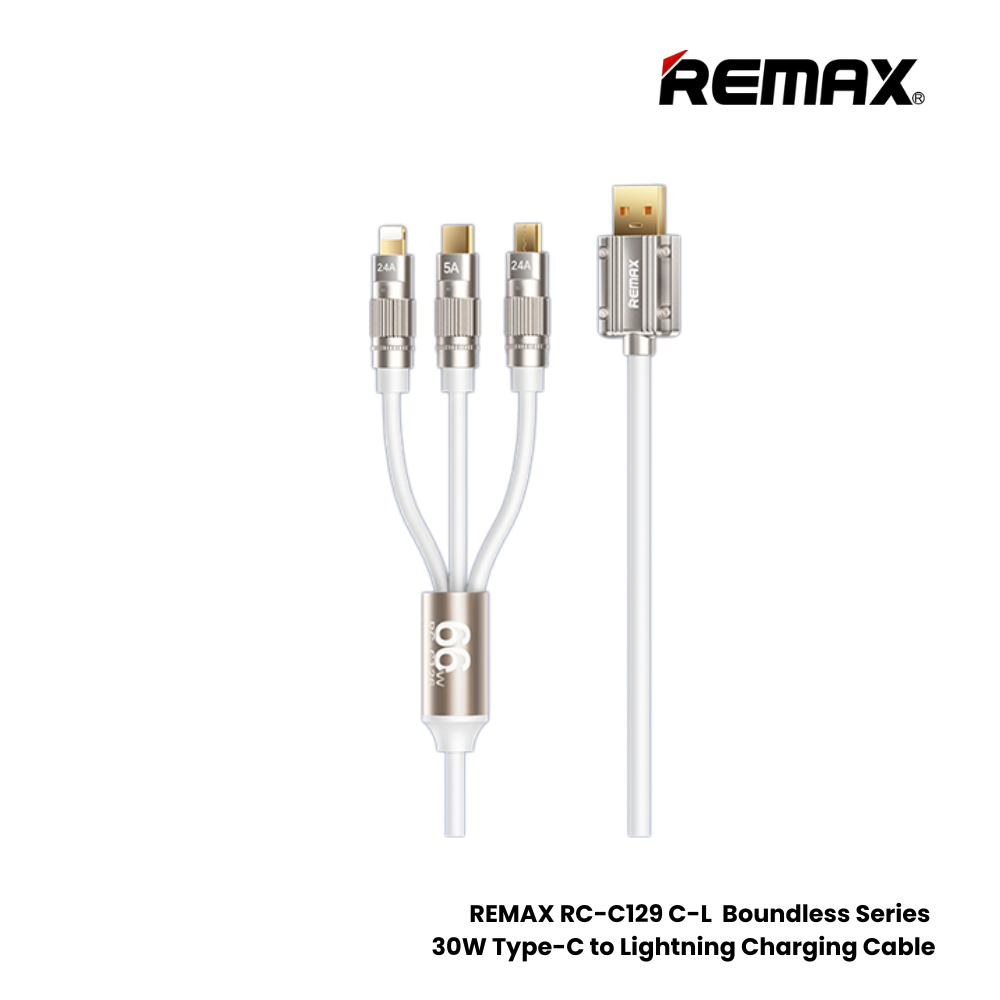 REMAX RC-C126 Wefon Series 66W 3-in-1 Fast Charging Cable - White