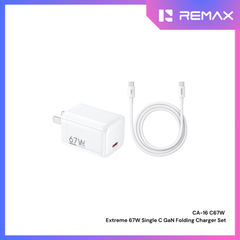 REMAX - CA-16 C67W Extreme 67W Single C GaN Folding Charger Set - White