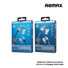 REMAX RC-020T Aurora Series 2.4A 4-in-1 Charging Data Cable - Silver