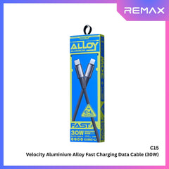 REMAX - C15 C-L Velocity Aluminium Alloy Type-C To Lightning Fast Charging Data Cable (30W) - Black