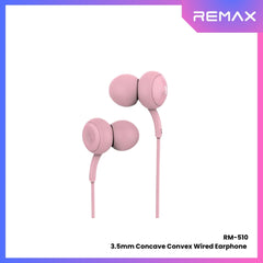 REMAX - RM-510 Concave Convex 3.5mm Wired Earphone - Pink